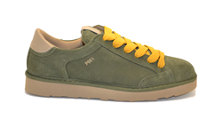 SCARPA ALLACCIATA P001 UOMO IN SUEDE MILITARY GREEN YELLOW